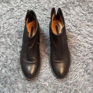 Modern Vintage Black Leather Ankle Boots Size US 10 EU 40